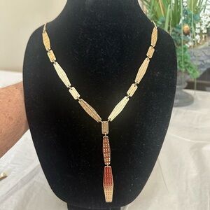 CHRISTIAN SIRIANO NECKLACE‎ GOLDTONE Y STYLE NWT